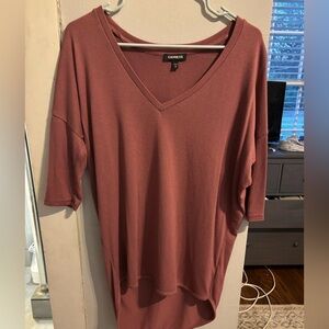 Express Mauve V-Neck Top